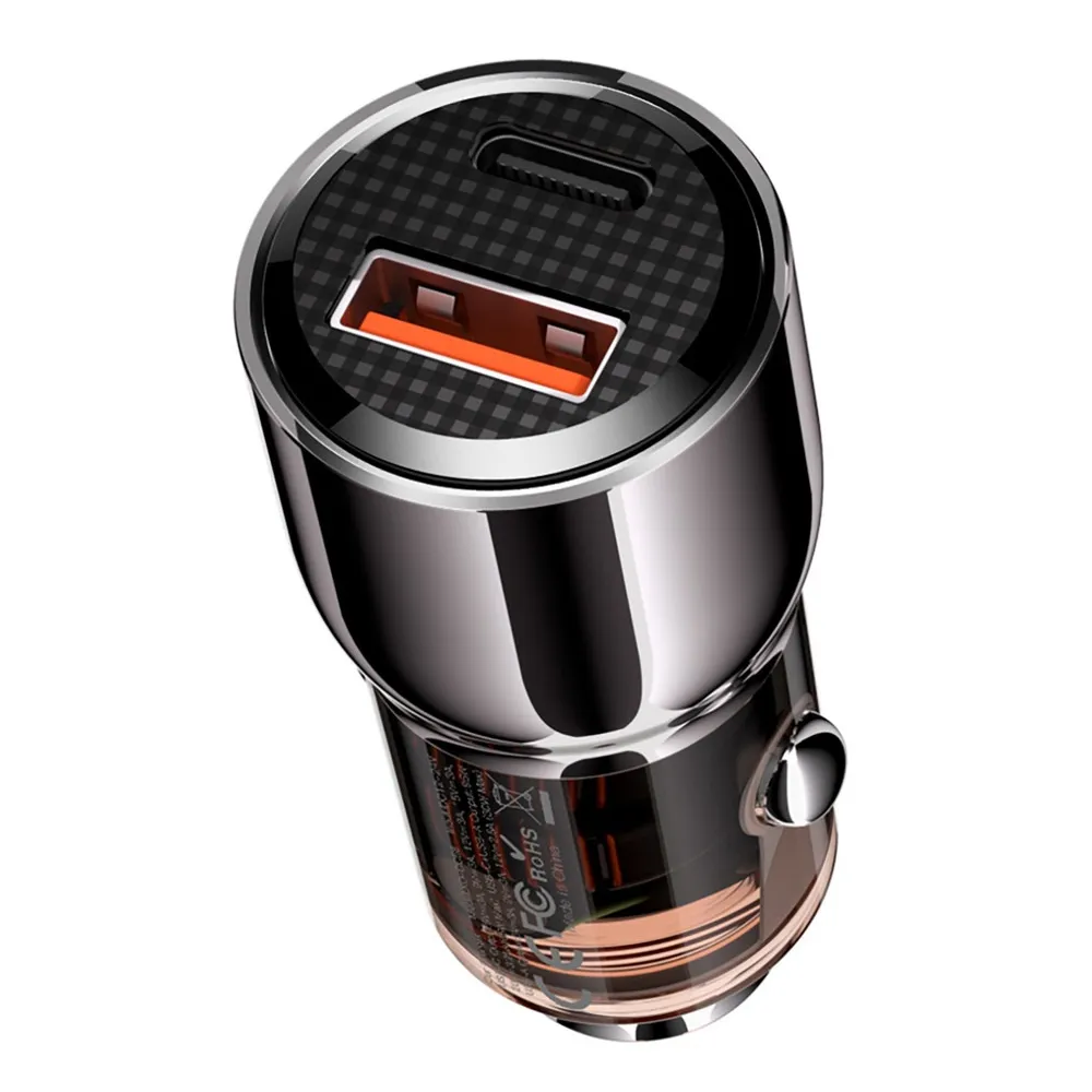 Автомобільний зарядний пристрій XO CC58 (USB, USB-C, 3.25A) 95W Dark Grey - мініатюра 4
