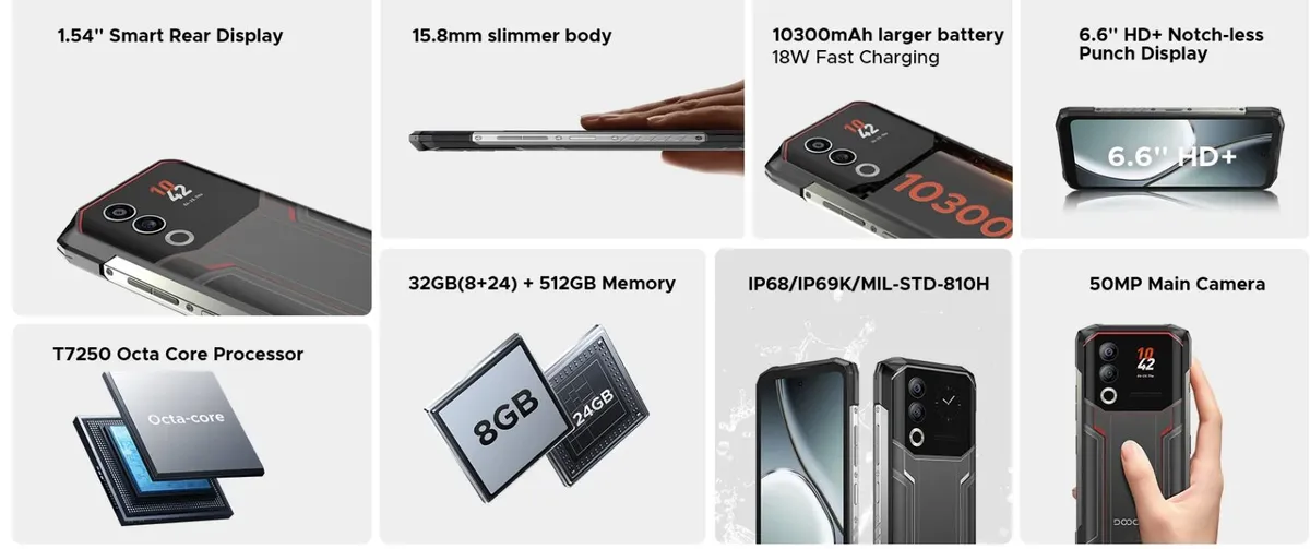 Смартфон Doogee Blade20 Ultra 8/512GB Black/Silver - мініатюра 12