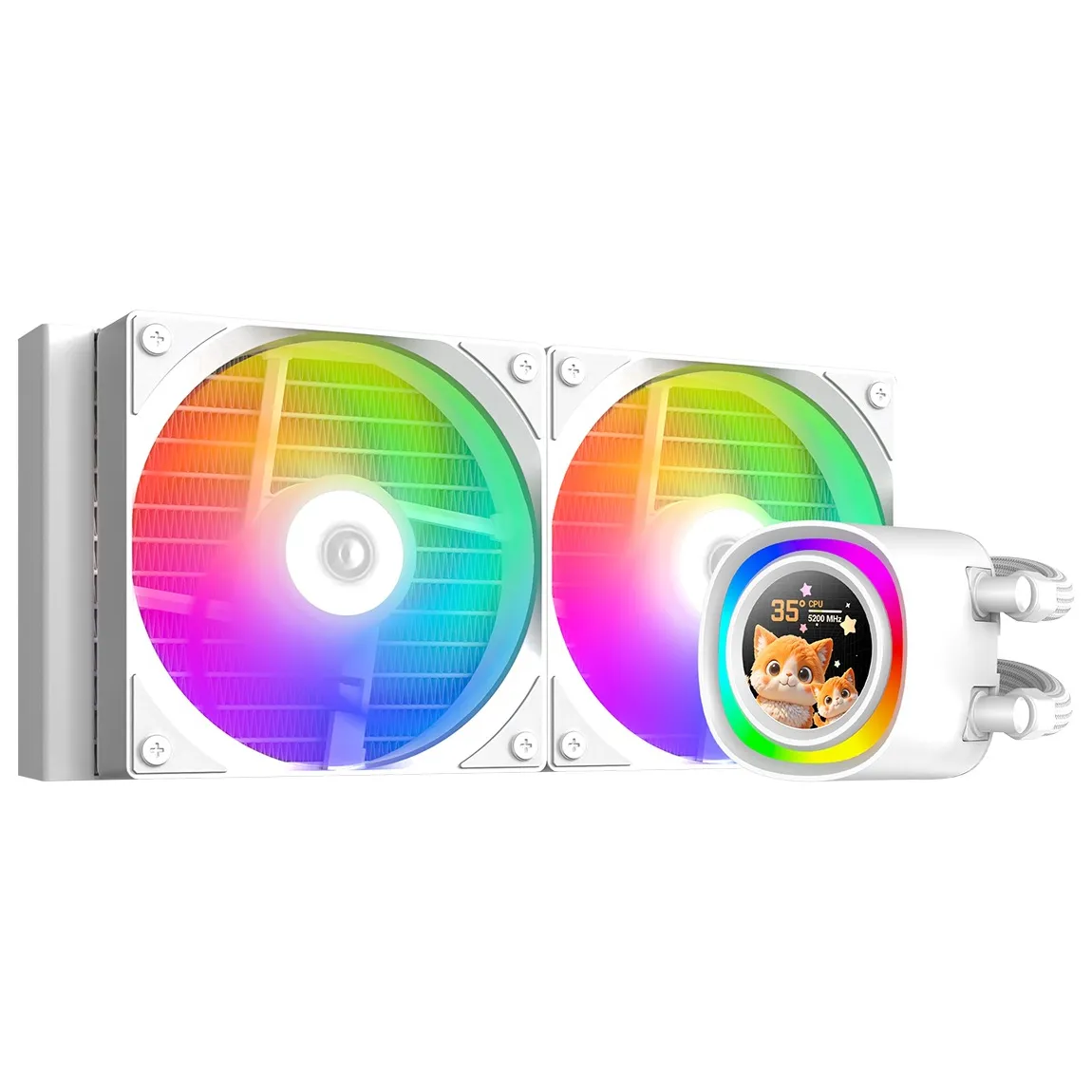 Система водяного охолодження ID-Cooling FX240 LCD White - зображення 1