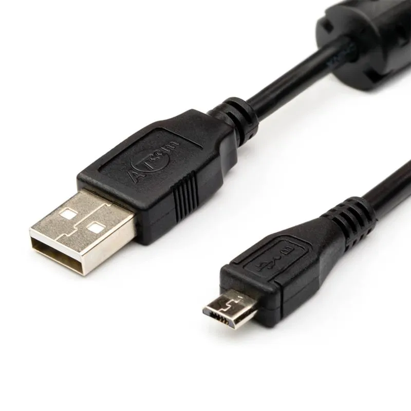 Кабель Atcom USB - micro USB V 2.0 (M/M), 1.8 м, чорний (9175) пакет - зображення 1