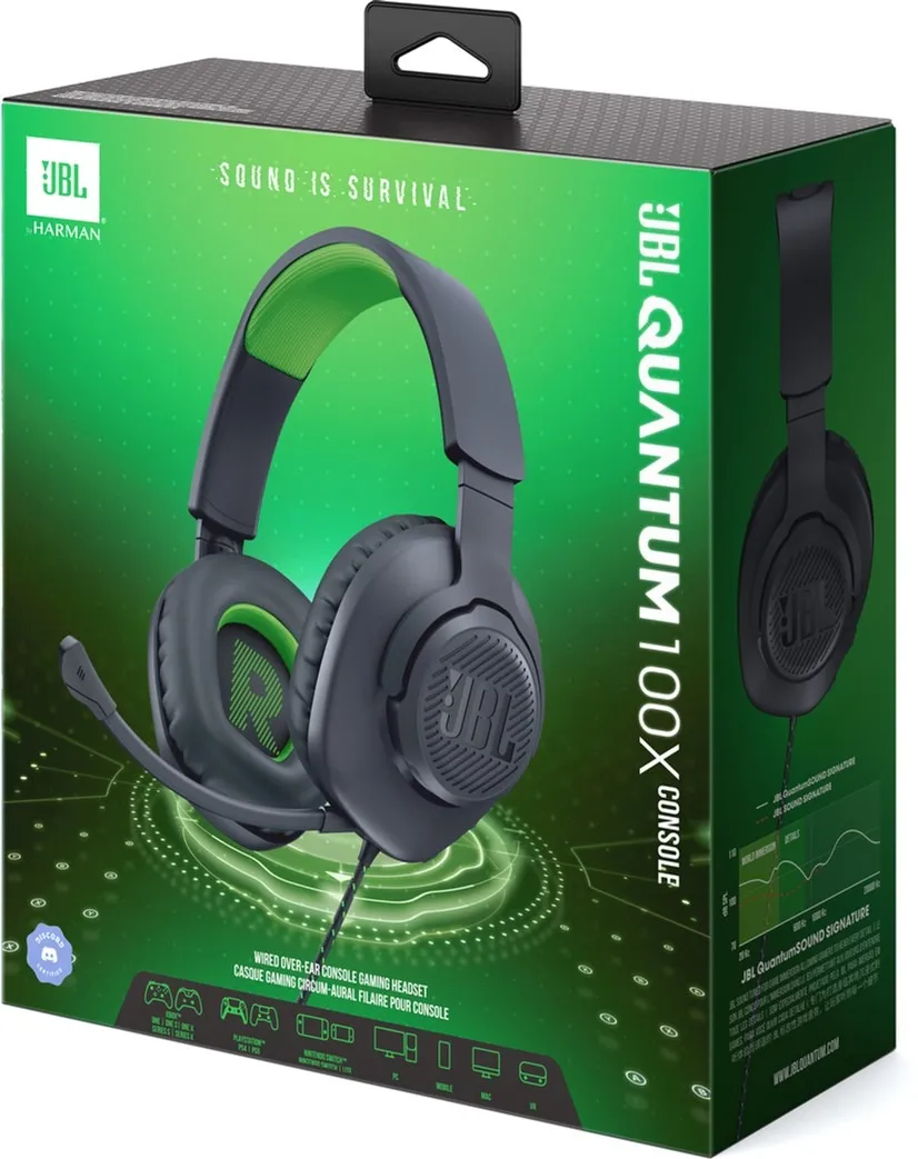 Гарнiтура JBL Quantum 100X Console Black (JBLQ100XBLKGRN) - мініатюра 11