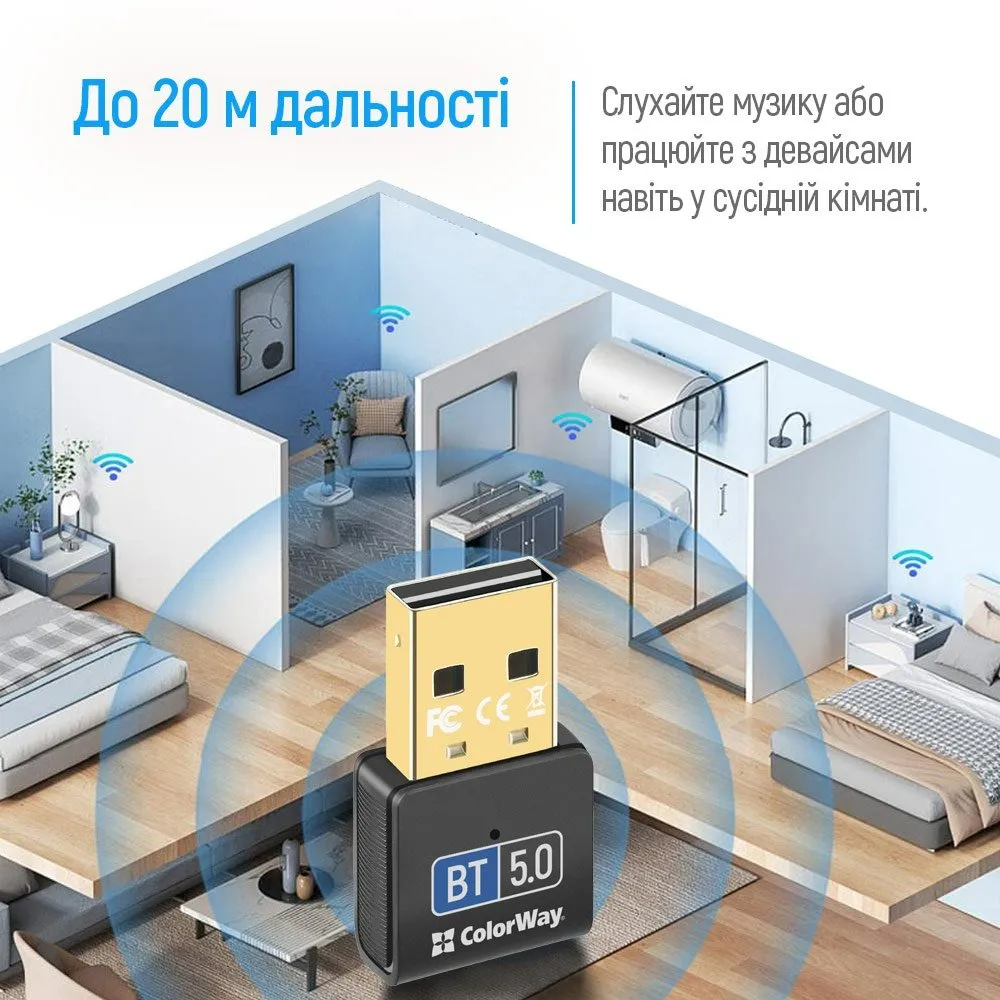 Адаптер Bluetooth 5.0 ColorWay (CW-AD-BT50) - мініатюра 11