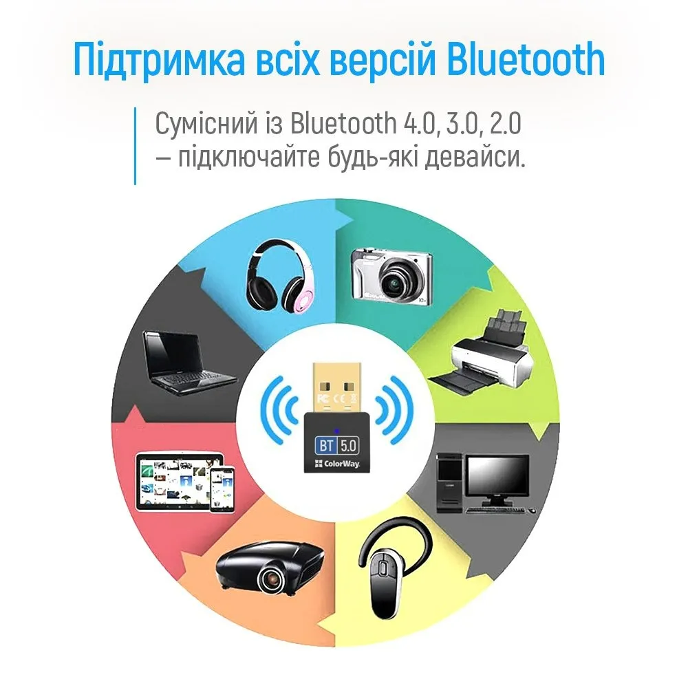 Адаптер Bluetooth 5.0 ColorWay (CW-AD-BT50) - мініатюра 13