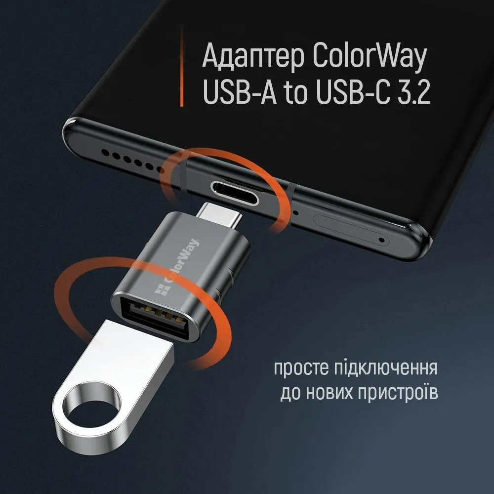 Адаптер ColorWay USB - USB-C 3.2 (CW-AD-AC3) - мініатюра 3