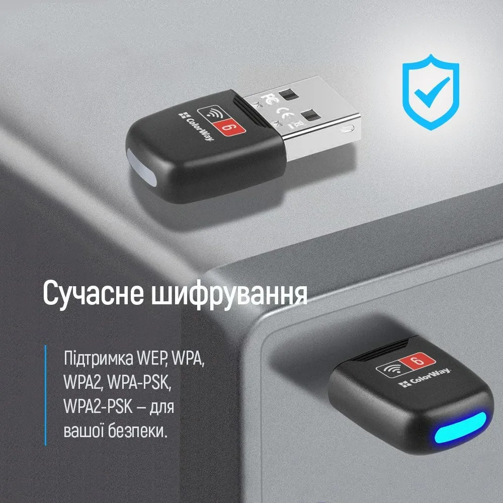 Бездротовий адаптер ColorWay Wi-Fi 6 (CW-AD-W1) - мініатюра 11
