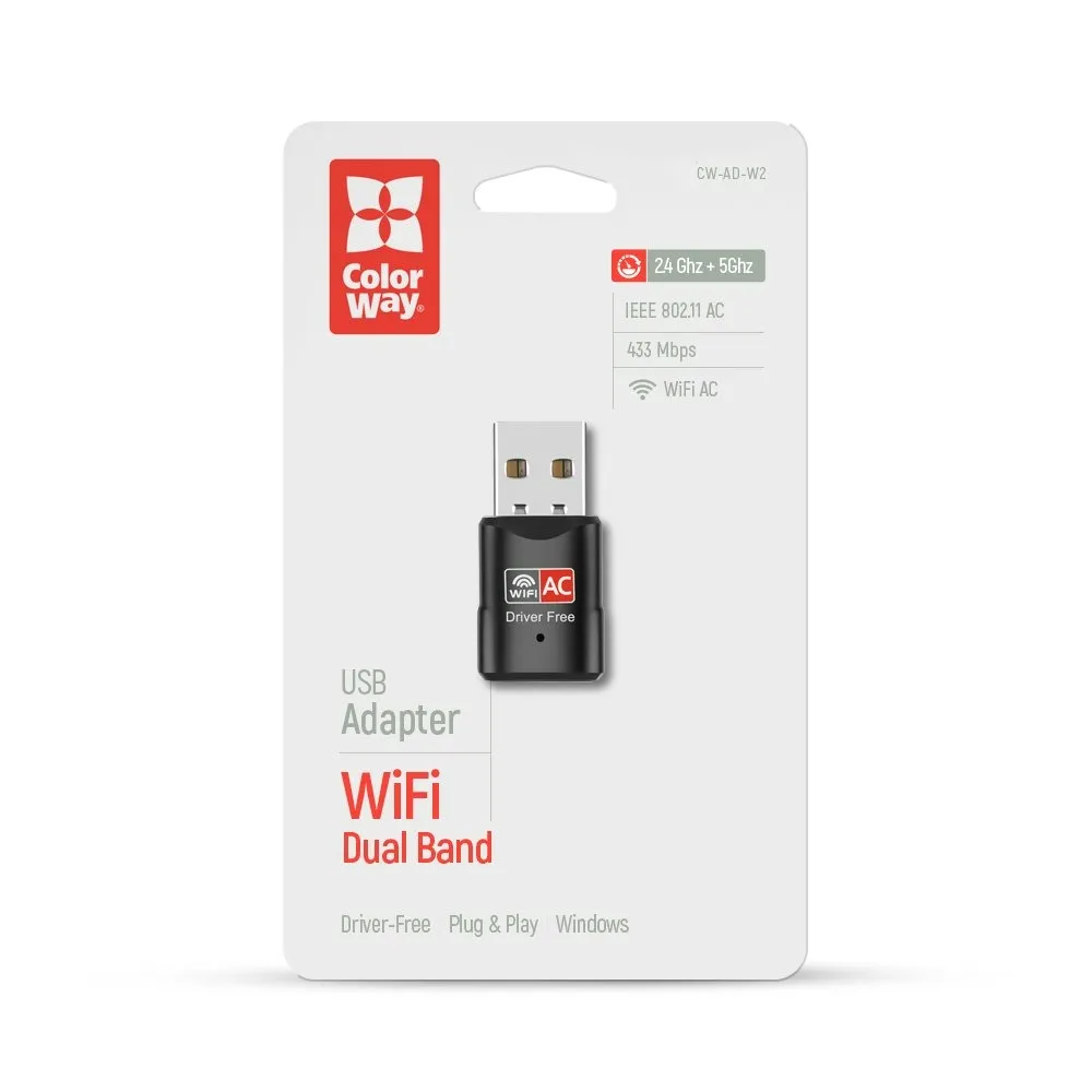 Бездротовий адаптер ColorWay Wi-Fi (CW-AD-W2) - мініатюра 8