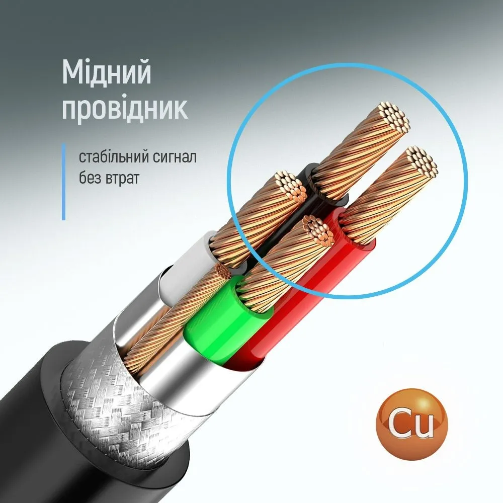 Кабель ColorWay USB - USB V 2.0 (M/M), 1 м, Black (CW-CBUU071-BK) - мініатюра 3