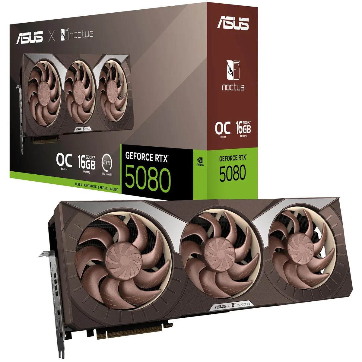 Відеокарта GF RTX 5080 16GB GDDR7 Noctua OC Asus (RTX5080-O16G-NOCTUA) - зображення 1