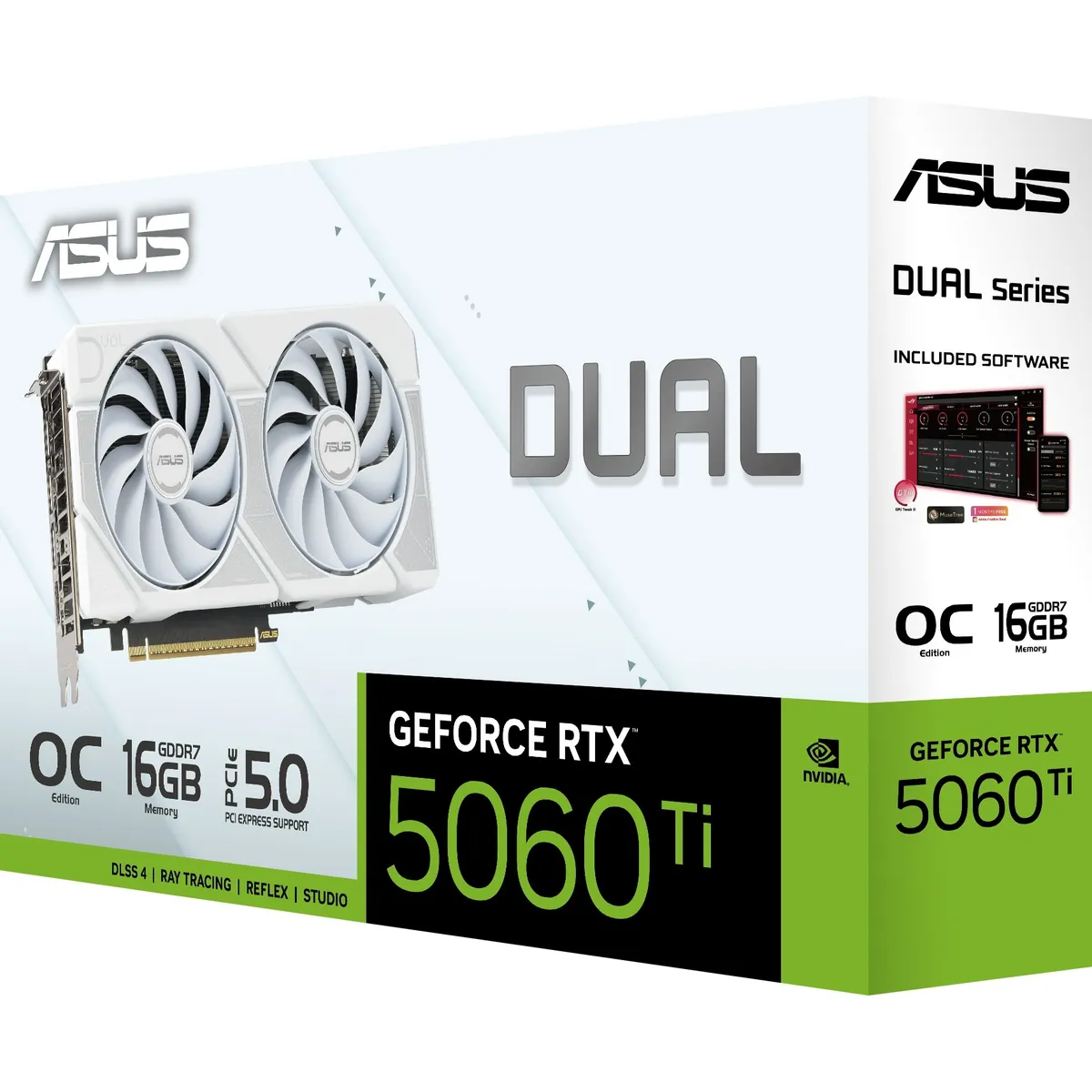 Відеокарта GF RTX 5060 Ti 16GB GDDR7 Dual OC White Asus (DUAL-RTX5060TI-O16G-WHITE) - мініатюра 6