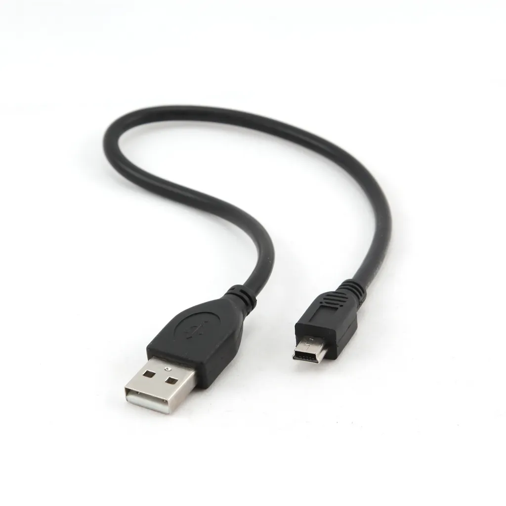 Кабель Cablexpert USB - mini USB V 2.0, 0.3 м, чорний (CCP-USB2-AM5P-1) - зображення 1
