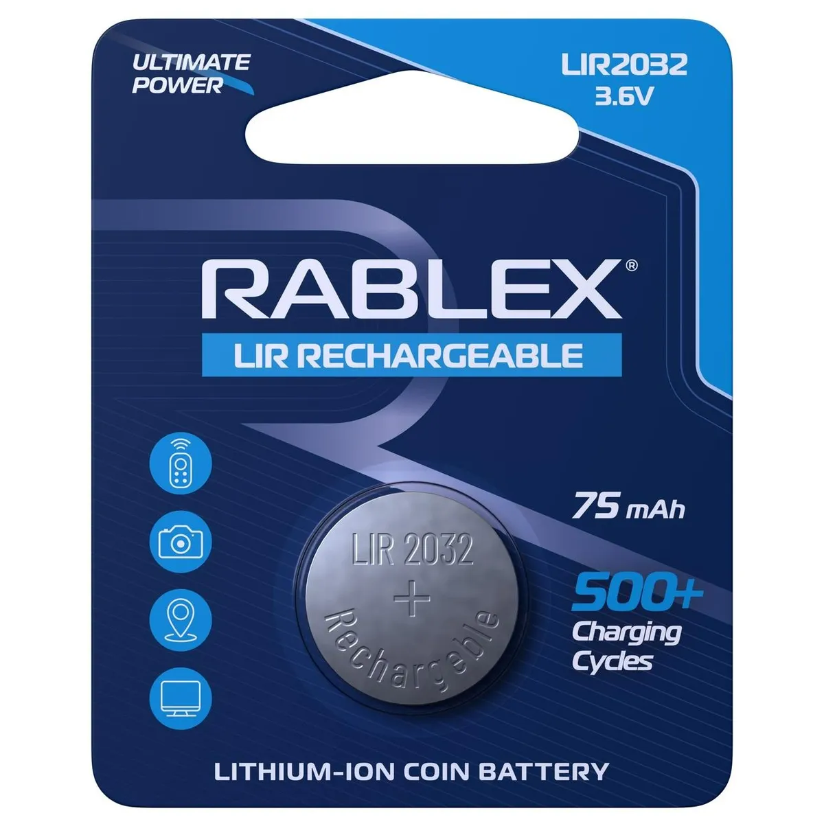 Акумулятор Rablex LIR2032 3.6V 75mAh (RLIR2032) - зображення 1