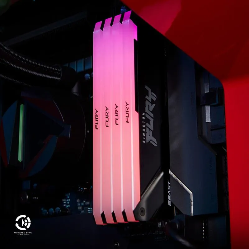 Модуль пам`яті DDR4 2x16GB/3200 Kingston Fury Beast RGB (KF432C16BB12AK2/32WP) - мініатюра 7