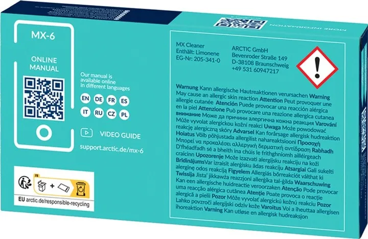 Термопаста Arctic MX-6 4 г + 6x MX Cleaner (ACTCP00084A) - мініатюра 2