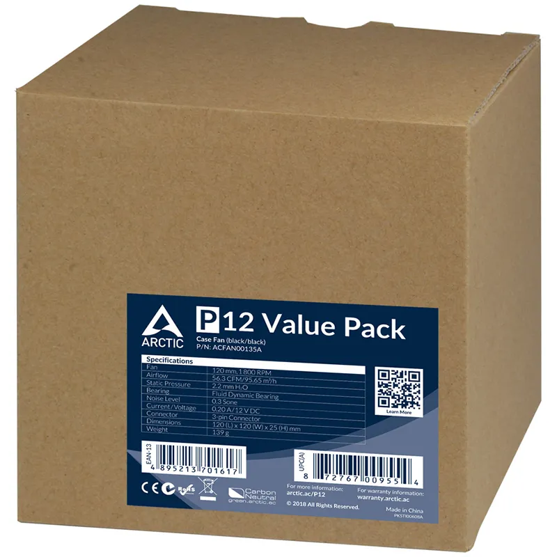 Вентилятор Arctic P12 5-pack (ACFAN00135A) - мініатюра 3