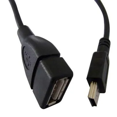 Кабель Atcom USB - mini USB V 2.0 (F/M), 0.8 м, чорний (12821) - зображення 1