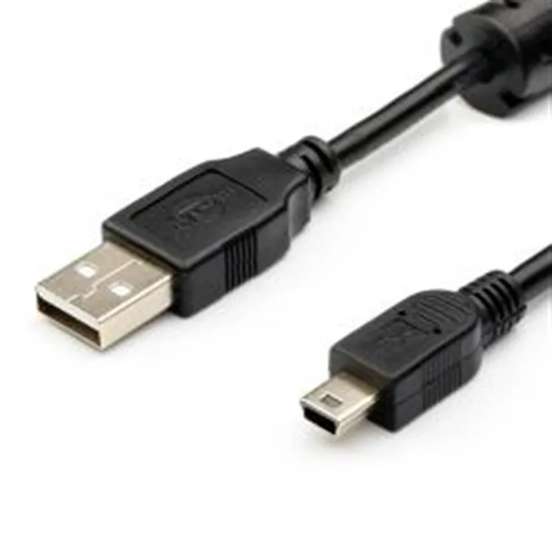 Кабель Atcom USB - mini USB V 2.0 (M/M), (5 pin), ферит, 0.8 м, чорний (3793) - мініатюра 2