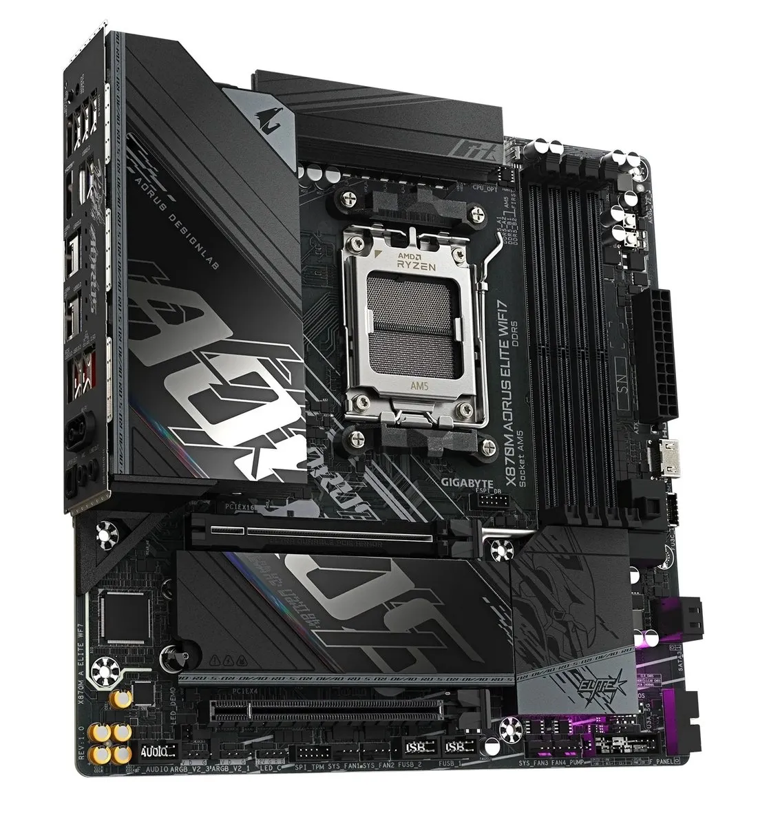 Материнська плата Gigabyte X870M Aorus Elite WiFi7 Socket AM5 - мініатюра 3