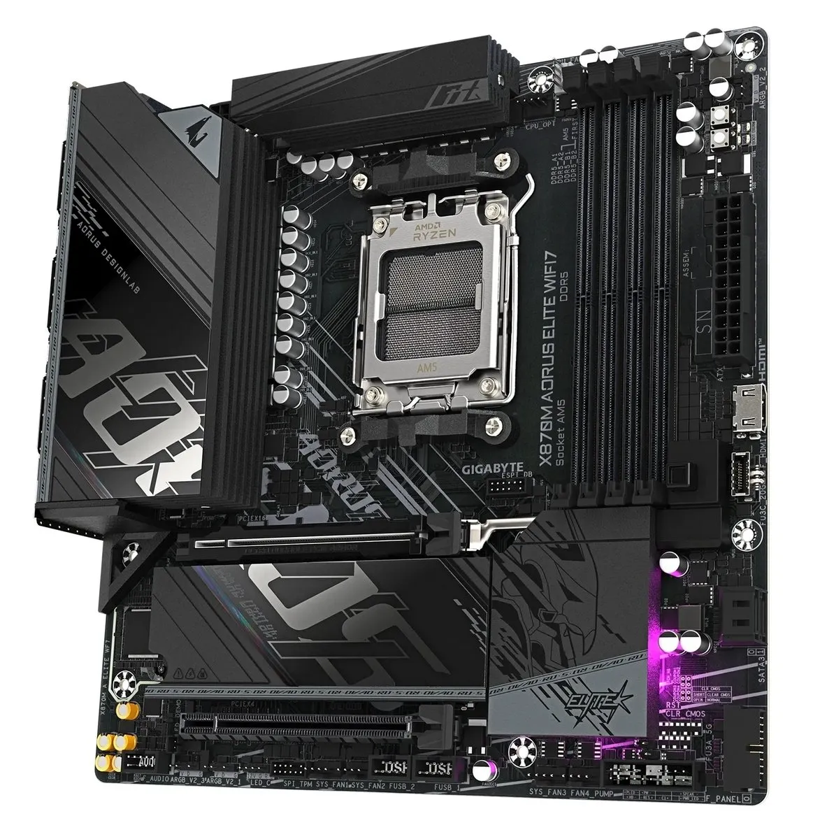 Материнська плата Gigabyte X870M Aorus Elite WiFi7 Socket AM5 - мініатюра 4