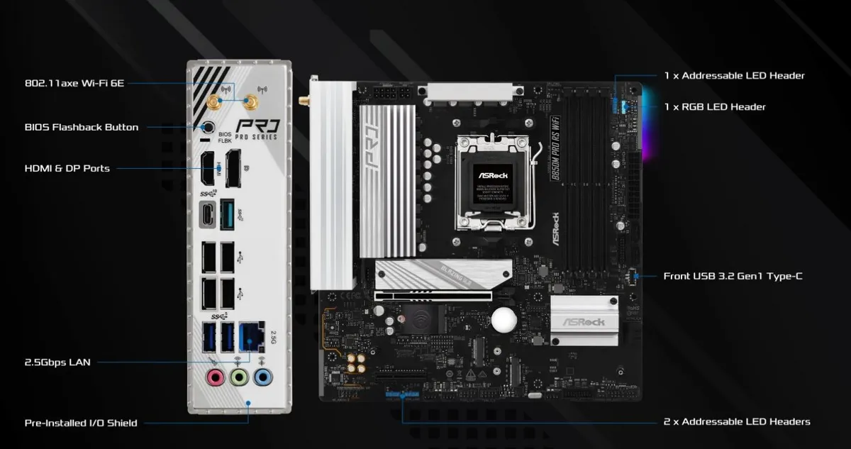 Материнська плата ASRock B850M Pro RS WiFi Socket AM5 - мініатюра 8