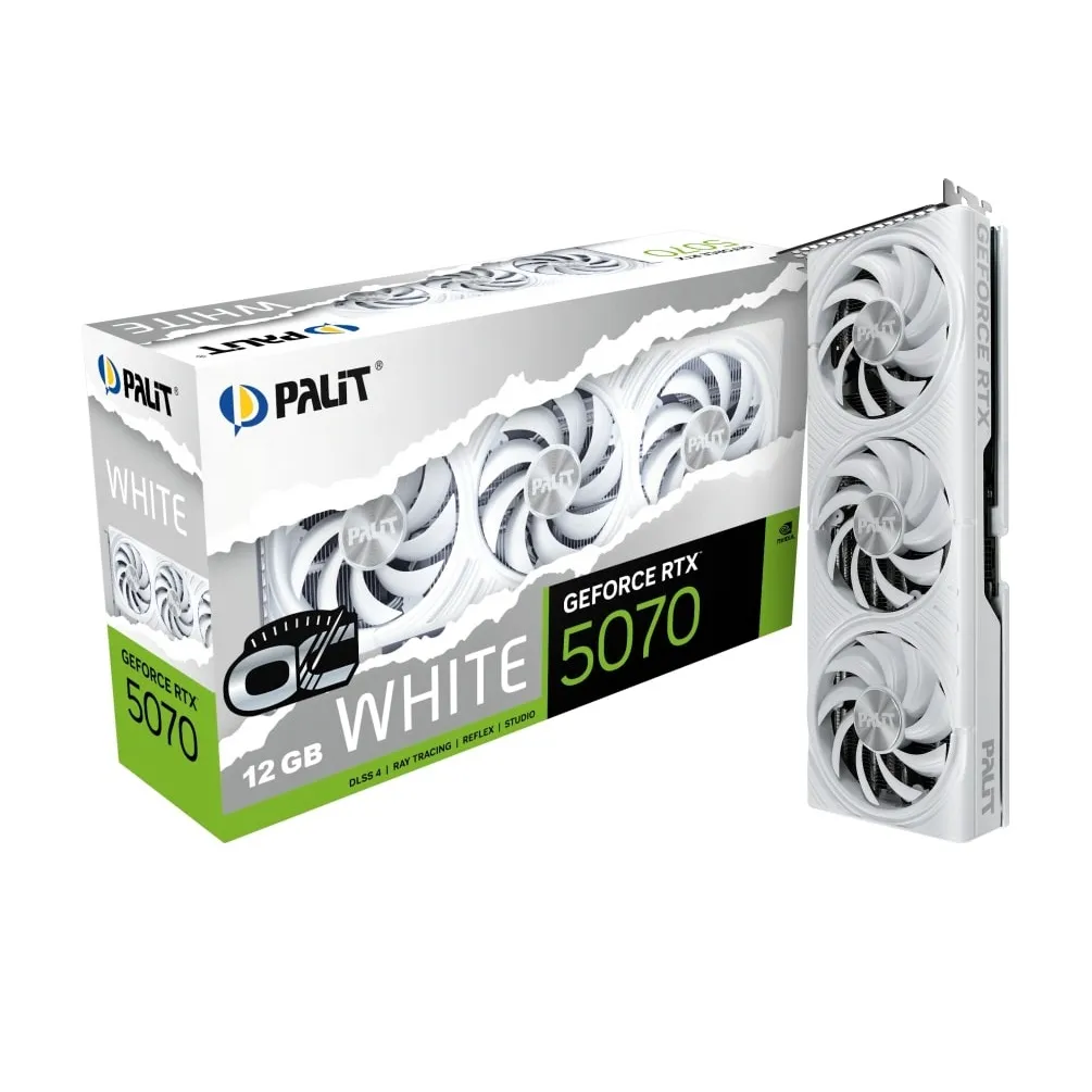 Відеокарта GF RTX 5070 12GB GDDR7 White OC Palit (NE75070U19K9-GB2050W) - мініатюра 10