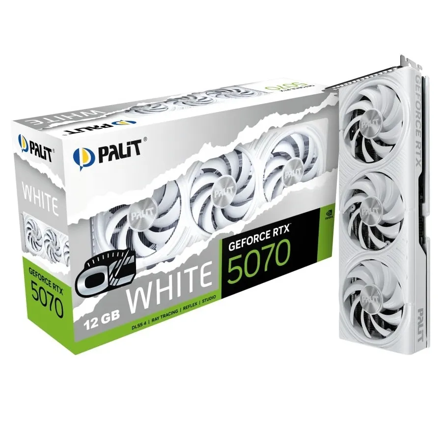 Відеокарта GF RTX 5070 12GB GDDR7 White OC Palit (NE75070U19K9-GB2050W) - мініатюра 11