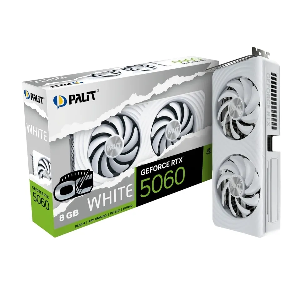 Відеокарта GF RTX 5060 8GB GDDR7 White OC Palit (NE75060U19P1-GB2063M) - мініатюра 10