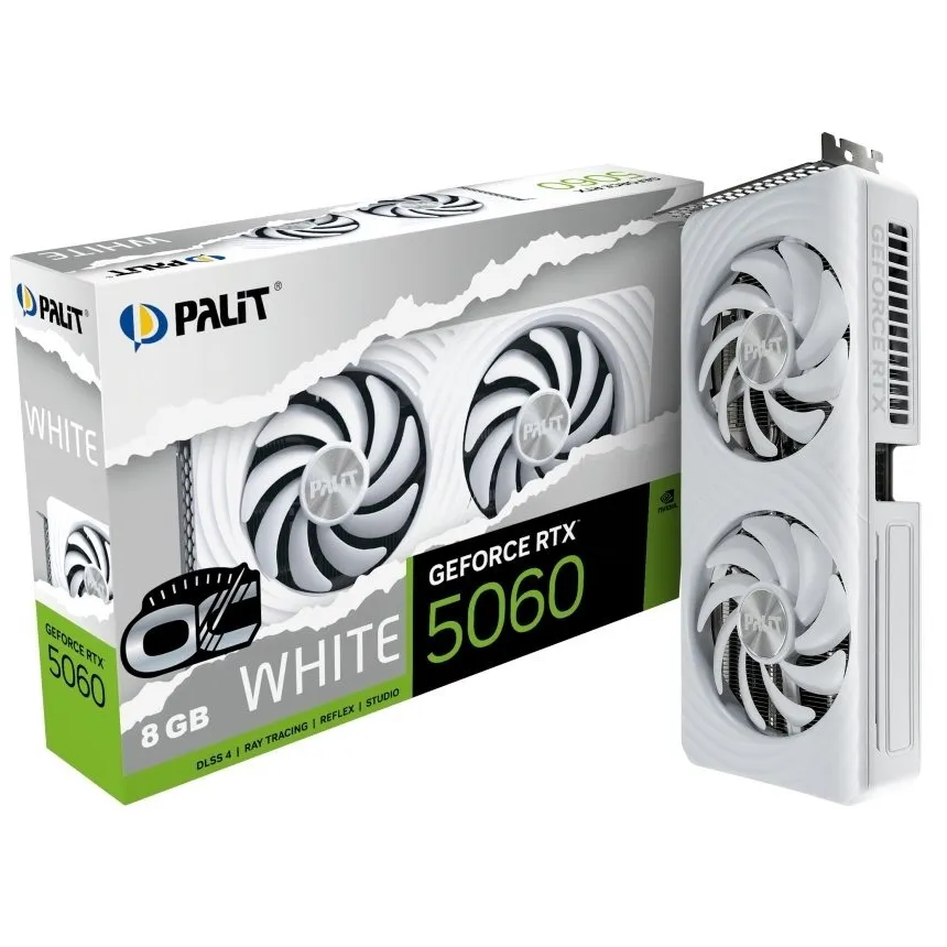 Відеокарта GF RTX 5060 8GB GDDR7 White OC Palit (NE75060U19P1-GB2063M) - мініатюра 11