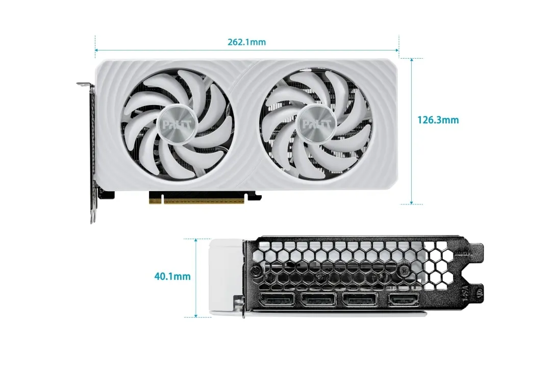 Відеокарта GF RTX 5060 8GB GDDR7 White OC Palit (NE75060U19P1-GB2063M) - мініатюра 4